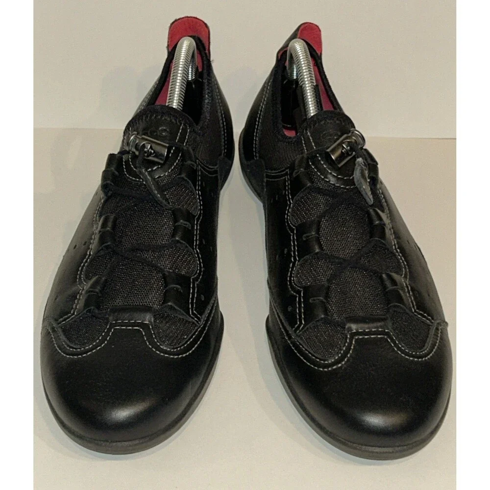 Ecco Bluma Women's Sneakers Black Leather Toe Toggle Speed Lacing EUR 43 US 12